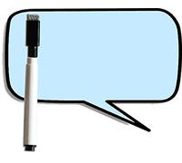 Pense bête magnétique effaçable frigo Message bulle BD 15x10 cm avec marqueur effaçable magnétique - liste à faire, tableau pense bête (Bulle BD bleue)