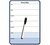 Pense Bête - Planning Frigo Magnétique Effaçable 15x21 Cm A5 + 1 Marqueur Effaçable Magnétique, Planning Familial, 7 Jours