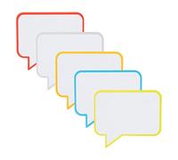 Pense-bêtes magnétiques réinscriptible ballon de texte A6 Format - 15 x 13 cm - 5 Couleurs - Aimants de bulle pour tableau magnétique et tableau blanc