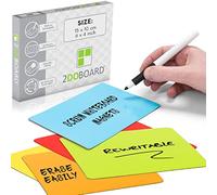 Pense-bêtes Magnétiques Réinscriptibles 15 x 10 cm - Ensemble de 25 Aimants Mix (5 Jaune, 5 Vert, 5 Rouge, 5 Orange et 5 Bleu) - pour Tableau Magnétique.