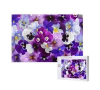 Pensée Graphique Fleurs de Printemps de Pâques,Puzzle Familial en Bois de 1 000 pièces pour Adultes et Adolescents, décoration d'intérieur