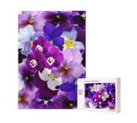 Pensée Graphique Fleurs de Printemps de Pâques,Puzzle Familial en Bois de 300 pièces pour Adultes et Adolescents