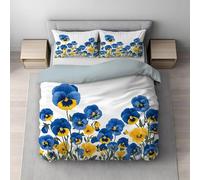 PenséE Housse de Couette 135x200 ThèMe Floral 3 Piè Parure de Lit Microfibre avec Fermeture Éclair, Parure de Couette avec 2 Taie Oreillers 65x65cm F1994