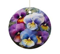 Pensée Parfaite Ornements Noël Ornement avec Ruban Doré Suspension pour Fête Maison Vacances