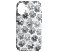 Pensées aquarelles Noires - Fleur de pensée Noire et Blanche Coque pour iPhone 16