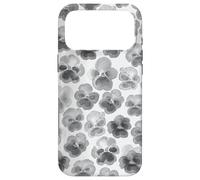 Pensées aquarelles Noires - Fleur de pensée Noire et Blanche Coque pour iPhone 17 Pro Max