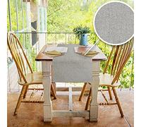 Pensées délicates Chemin de Table Moderne élégant, Chemin de Table 50 x 140 cm, en 100 % Coton Pur recyclé Teint en Fil, pièce maîtresse pour intérieur et extérieur, Couleur Unie Gris, fabriquée en