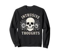 Pensées intrusives Crâne et Roses Art Gothique Sweatshirt