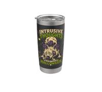 Pensées intrusives gagnées Halloween Retro Horror Brain Gobelet isotherme en acier inoxydable double paroi