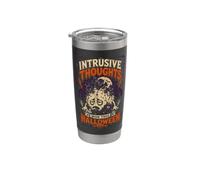 Pensées intrusives gagnées Halloween Retro Horror Brain Gobelet isotherme en acier inoxydable double paroi