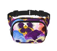 Pensées,Sac Banane carré Double Couche, Sac de Poitrine