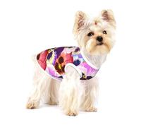 Pensées,T-Shirt sans Manches en Coton pour Animaux de Compagnie, Gilet Respirant, Extensible et Doux,S