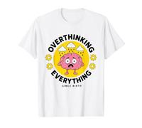 Penser à l'anxiété S'inquiéter Introverti Shy Overthink T-Shirt Graphique avec Valeur, Homme, Blanc, S