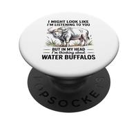 Penser À Mes Buffles d'eau Humour Style Agricole PopSockets PopGrip Adhésif