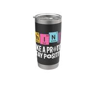 Penser comme un proton, rester positif, science, humour, chimie Gobelet isotherme en acier inoxydable double paroi