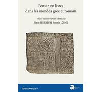 Penser en listes dans les mondes grec dans l'épopée et l'historiographie latines