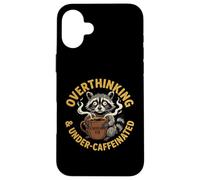 Penser trop et sous caféiné Amateur de café anxieux Coque pour iPhone 16 Plus
