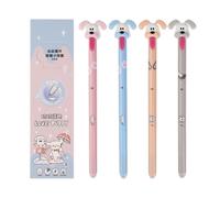 Penses en gel effaçables - Stylos à encre gel de dessins animés avec effaceur | Penses de frottement d'animaux de 0,5 mm | Penses effacées de 4 pièces Puppy | Jolie écriture gel plume pour