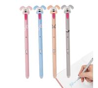 Penses en gel effaçables - Stylos à encre gel de dessins animés avec effaceur | Penses de frottement d'animaux de 0,5 mm | Penses effacées de 4 pièces Puppy | Jolie écriture gel plume pour