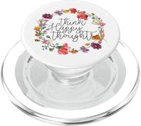 Pensez à des pensées heureuses, au Bonheur, à des Citations joyeuses, Florales PopSockets PopGrip pour MagSafe