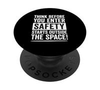 Pensez Avant d'entrer dans Un Espace confiné, Cadeau de sécurité sur Le Lieu de Travail PopSockets PopGrip Adhésif