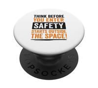 Pensez Avant d'entrer dans Un Espace confiné, Cadeau de sécurité sur Le Lieu de Travail PopSockets PopGrip Adhésif