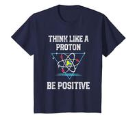 Pensez comme Un Proton Soyez Positif Physique quantique Nerd T-Shirt, Enfant, Bleu Marine, 2 Ans