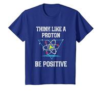 Pensez comme Un Proton Soyez Positif Physique quantique Nerd T-Shirt, Enfant, Bleu Royal, 3 Ans