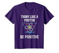 Pensez comme Un Proton Soyez Positif Physique quantique Nerd T-Shirt, Enfant, Violet, 2 Ans