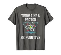 Pensez comme Un Proton Soyez Positif Physique quantique Nerd T-Shirt, Homme, Asphalte, XXL