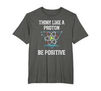 Pensez comme Un Proton Soyez Positif Physique quantique Nerd T-Shirt, Homme Grandes Tailles, Asphalte, 5X Tall