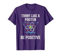 Pensez comme Un Proton Soyez Positif Physique quantique Nerd T-Shirt, Homme, Violet, S