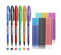 Pensez-vous que les stylos gel effaçables et effaçables - Lot de 6, point fin de 0,5 mm avec 30 recharges, faire disparaître des erreurs pour dessiner le planificateur d'écriture et