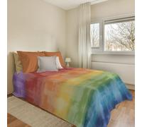 PENSIERI DELICATI Couvre-lit 170 x 280 cm, 100% Coton Pique, idéal comme Drap d'ameublement, Couverture de lit 1 Place, Fantaisie Arc-en-Ciel Multicolore, 100% fabriqué en Italie