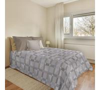 PENSIERI DELICATI Couvre-lit 170 x 280 cm, Drap Simple 100% Coton Pique, idéal comme Drap d'ameublement, Couverture de lit 1 Place, Fantaisie Athènes Beige, 100% fabriqué en Italie