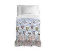 PENSIERI DELICATI Couvre-lit 170 x 280 cm, Drap Simple 100% Coton Pique, idéal comme Drap d'ameublement, Couverture de lit 1 Place, Motif Voler Orange, 100% fabriqué en Italie