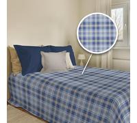 PENSIERI DELICATI Couvre-lit 170 x 280 cm, Drap Simple 100% Coton Pique, idéal comme Drap d'ameublement, Couverture de lit 1 Place, Fantaisie Ben Bleu, 100% fabriqué en Italie