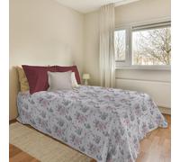 PENSIERI DELICATI Couvre-lit 170 x 280 cm, Drap Simple 100% Coton Pique, idéal comme Drap d'ameublement, Couverture de lit 1 Place, Fantaisie Rose Grande Rouge, 100% fabriqué en Italie