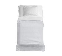 PENSIERI DELICATI Couvre-lit 170 x 280 cm, Drap Simple 100% Coton Pique, idéal comme Drap d'ameublement, Couverture de lit 1 Place, Fantaisie Dublin Gris, 100% fabriqué en Italie