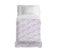 PENSIERI DELICATI Couvre-lit 170 x 280 cm, Drap Simple 100% Coton Pique, idéal comme Drap d'ameublement, Couverture de lit 1 Place, Fantaisie Love Love Rose, 100% fabriqué en Italie