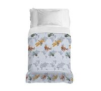 PENSIERI DELICATI Couvre-lit 220 x 280 cm, Drap Simple 100% Coton Pique, idéal comme Drap d'ameublement, Couverture de lit 1 Place et demie, Motif Avions Gris, 100% fabriqué en Italie