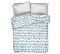 PENSIERI DELICATI Couvre-lit Double 260 x 280 cm, 100% Coton Pique, idéal comme décor, Couverture de lit 2 Places, Motif Marina Riga Verde, 100% fabriqué en Italie