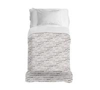 PENSIERI DELICATI Drap de lit 170 x 280 cm, Drap Simple 100% Coton Pique, idéal comme Drap d'ameublement, Couverture de lit 1 Place, Fantaisie Love Love Beige, 100% fabriqué en Italie