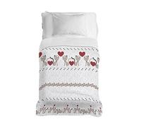 PENSIERI DELICATI Drap de lit 170 x 280 cm, Drap Simple 100% Coton Pique, idéal comme Drap d'ameublement, Couverture de lit 1 Place, Fantaisie Chatons Beige, 100% fabriqué en Italie