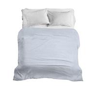 PENSIERI DELICATI Drap de lit 260 x 280 cm, 100% Coton Pique, idéal comme Drap d'ameublement, Couverture de lit 2 Places, Fantaisie Dublin Bleu Clair, 100% fabriqué en Italie