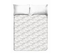 PENSIERI DELICATI Drap de lit Double 260 x 280 cm, Drap Simple 100% Coton Pique, idéal comme Drap d'ameublement, Couverture de lit 2 Places, Fantaisie Love Love Beige, 100% fabriqué en Italie