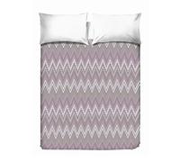 PENSIERI DELICATI Drap de lit Double 260 x 280 cm, Drap Simple 100% Coton Pique, idéal comme Drap d'ameublement, Couverture de lit 2 Places, Motif barbelé Rose, 100% fabriqué en Italie