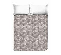 PENSIERI DELICATI Drap de lit Double 260 x 280 cm, Drap Simple 100% Coton Pique, idéal comme Drap d'ameublement, Couverture de lit 2 Places, Motif Tropical Beige, 100% fabriqué en Italie