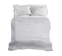 PENSIERI DELICATI Drap de lit Double 260 x 280 cm, Drap Simple 100% Coton Pique, idéal comme Drap d'ameublement, Couverture de lit 2 Places, Fantaisie Dublin Gris, 100% fabriqué en Italie