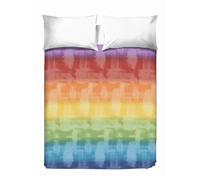 PENSIERI DELICATI Drap de lit Double 260 x 280 cm, Drap Simple 100% Coton Pique, idéal comme Drap d'ameublement, Couverture de lit 2 Places, Motif Arc-en-Ciel Multicolore, 100% fabriqué en Italie